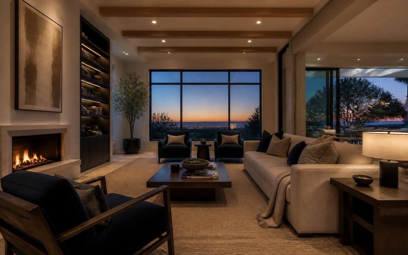 Contemporary living room interior delivered by Nivida in Pune